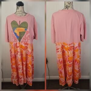 Farm Rio Anthropologie Tropical Midi Dress Womens Medium Birds Toucan Floral